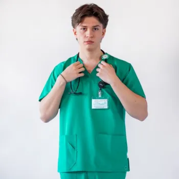 Bluza medicala Lotus Flex, stretch, verde chirurgical, TRS-KH1-1