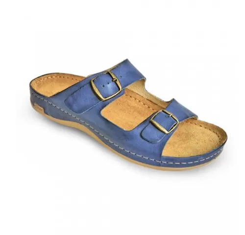 Saboti barbati, din piele, Leon 703M, bleumarin-1