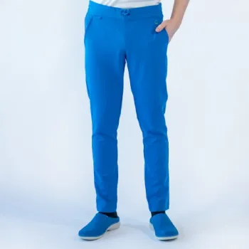 Pantaloni medicali Lotus Flex, stretch, cu snur, albastru royal, TRS-SP9-1