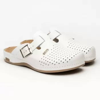 Saboti medicali, din piele, pentru barbati, Leon 700M, alb-1