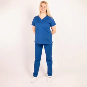 Costum medical Lotus Flex, stretch, albastru royal, CVC-NP4 CVC-SP2-1