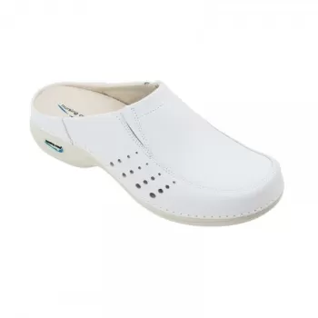 Saboti medicali din piele naturala, lavabili, Nursingcare Wash'Go Berlin, alb-1