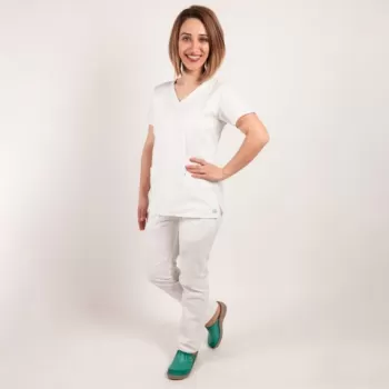 Costum medical Lotus Flex, stretch, alb, CVC-NP4 CVC-SP2-1