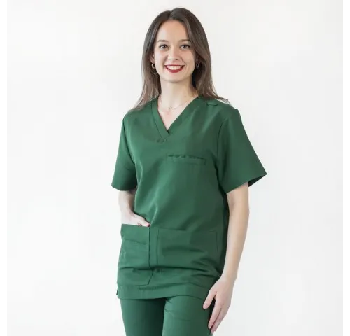 Bluza medicala Lotus Flex, stretch, verde Hunter, TRS-NP16-1