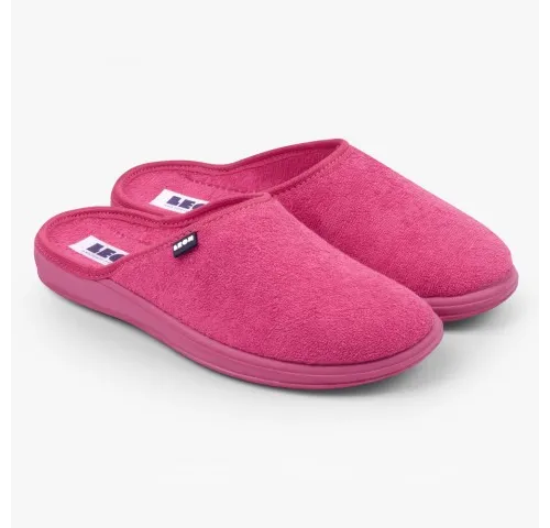 Papuci de casa, din bumbac si poliester, Leon 050, fucsia-1