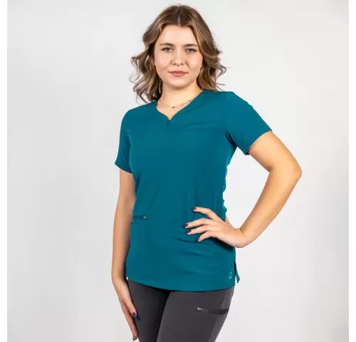 24-Bluza-medicala-Lotus-Flex--stretch--turcoaz-inchis--TS-NP10