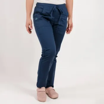 Pantaloni medicali Lotus Flex, stretch, cu elastic si snur, bleumarin, CVC-SP2-1