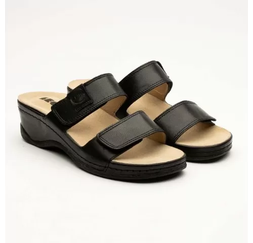 Saboti medicali Leon 2020, din piele, negru-1