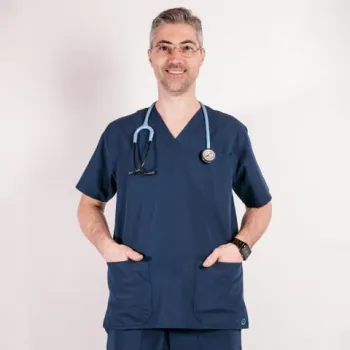 Bluza medicala Lotus Flex, stretch, bleumarin, TRS-KH1-1