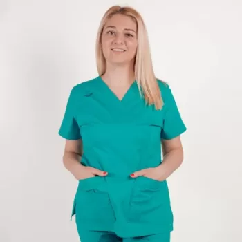 Bluza medicala Lotus Flex, stretch, aqua, CVC-NP1-1