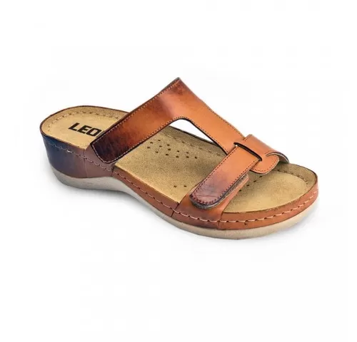 2-Saboti-dama--din-piele--de-vara--Leon-914--maro