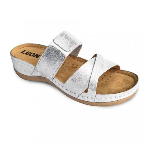 3-Saboti-dama--din-piele--de-vara--Leon-909--argintiu