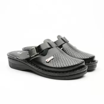 Saboti medicali, de dama, din piele, negru, Leon V260-1