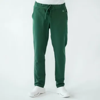 Pantaloni medicali Lotus Flex, stretch, cu snur, verde Hunter, TRS-SP9-1