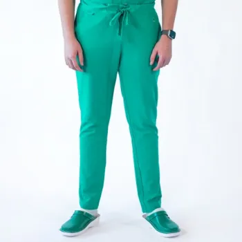 Pantaloni medicali Lotus Flex, stretch, cu snur, verde chirurgical, TRS-SP9-1