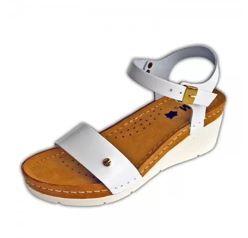 Sandale dama, de vara, din piele, Leon 1015, alb-1