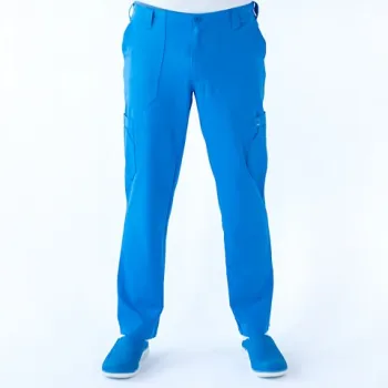 Pantaloni medicali Lotus Flex, stretch, pentru barbati, albastru royal, TRS-KH2-1