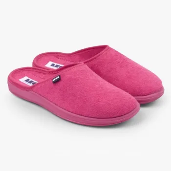 Papuci de casa, din bumbac si poliester, Leon 050, fucsia-1