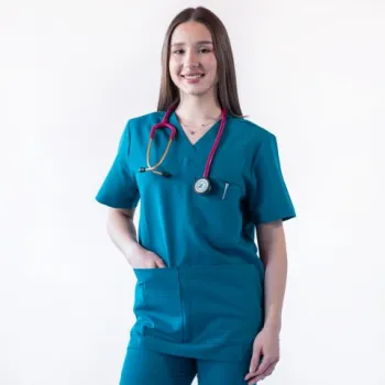 Bluza medicala Lotus Flex, stretch, turcoaz inchis, TRS-NP16-1