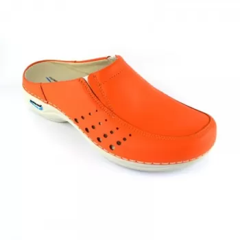 Saboti medicali din piele naturala, lavabili, Nursingcare Wash'Go Berlin, somon-1