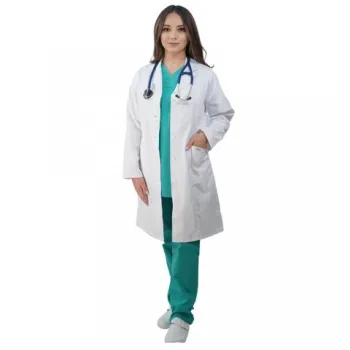 Halat alb cu maneca lunga, pentru femei - C17-1