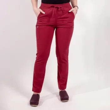 Pantaloni medicali Lotus Flex, stretch, cu snur, visiniu, TS-SP3-1