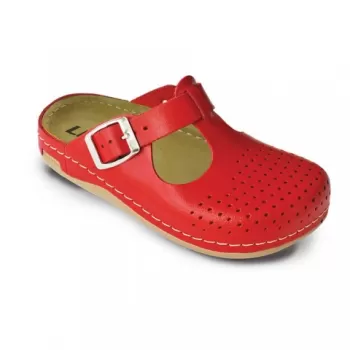 Saboti medicali, de dama, din piele, rosu, Leon 800-1