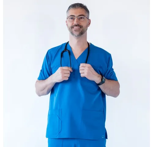 Bluza medicala Lotus Flex, stretch, albastru royal, TRS-KH1-1