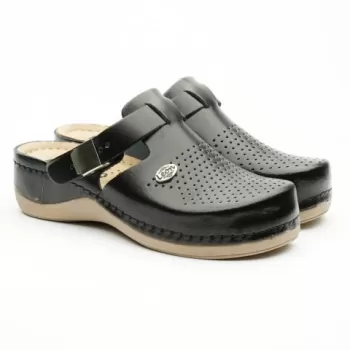 Saboti medicali de dama, din piele, negru, Leon 900-1