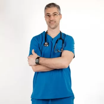 Bluza medicala Lotus Flex, stretch, albastru royal, TS-NP9-1