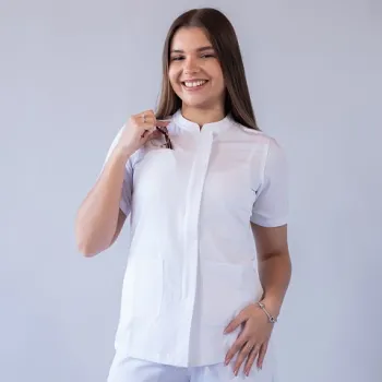 Bluza medicala Lotus Flex, stretch, alb, TRS-JK8-1