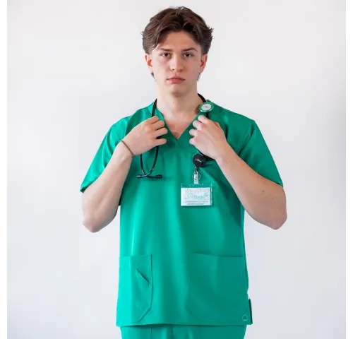 Bluza medicala Lotus Flex, stretch, verde chirurgical, TRS-KH1-1