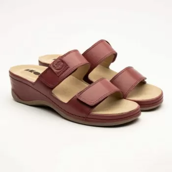 Saboti medicali Leon 2020, din piele, bordo-1