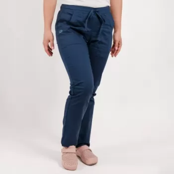 Pantaloni medicali Lotus Flex, stretch, cu elastic si snur, bleumarin, CVC-SP2-1