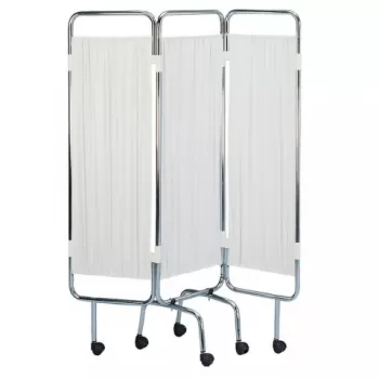 Paravan cu trei segmente pe cadru din otel cromat - M600825-1