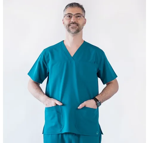 Bluza medicala Lotus Flex, stretch, turcoaz inchis, TRS-KH1-1