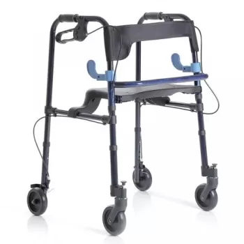 Cadru de mers pliabil cu 4 roti mobile si scaun - RP751-1