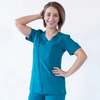 Bluza medicala Lotus Flex, stretch, turcoaz inchis, TRS-JK1-1