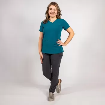 Costum medical Lotus Flex, stretch, turcoaz inchis/gri, TS-NP10 TS-SP3-1