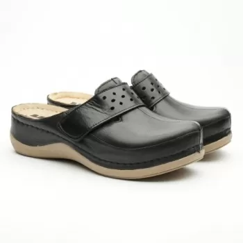 Saboti medicali, de dama, din piele, negru, Leon 902-1