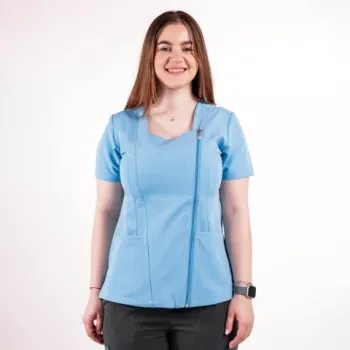 Bluza medicala Lotus Flex, stretch, albastru ciel, TRS-NP11-1