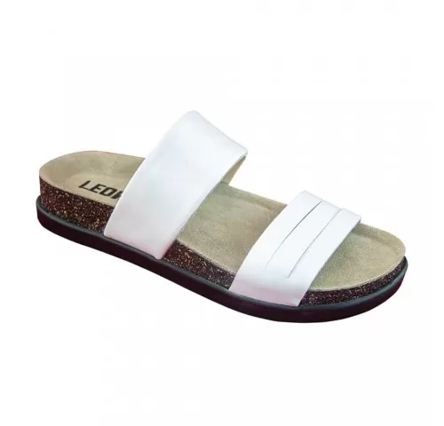 Saboti Leon 1206, de vara, din piele, alb-1