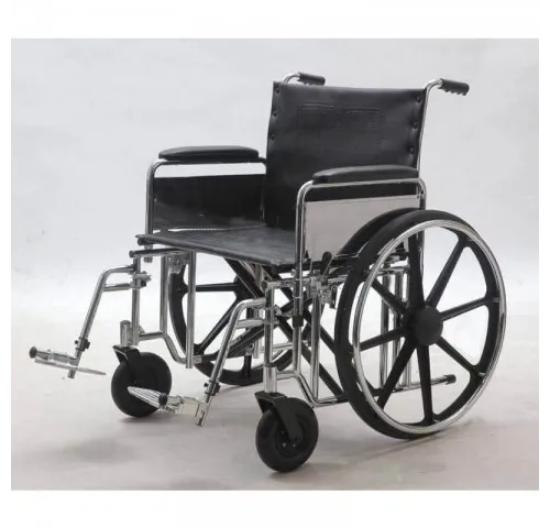Carucior cu rotile transport pacienti, extralarge, cadru din otel cromat - YJ-010B-1