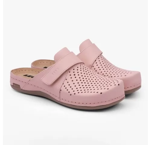 Saboti medicali Leon 970 Bakkar, de dama, din piele, roz mat-1