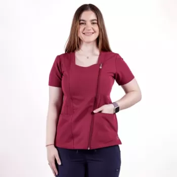 Bluza medicala Lotus Flex, stretch, visiniu, TRS-NP11-1