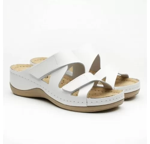 2-Saboti-dama--de-vara--din-piele--inchidere-cu-scai--Leon-906--alb