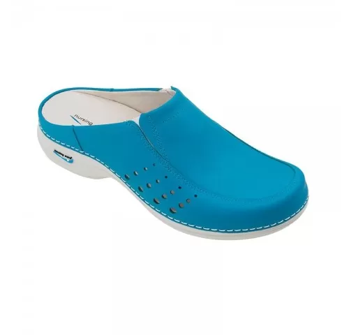 Saboti medicali din piele naturala, lavabili, Nursingcare Wash'Go Berlin, albastru deschis-1