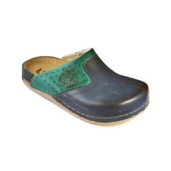 Saboti medicali, de dama, din piele, bleumarin, Leon 801-1