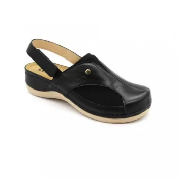 Saboti medicali, de dama, din piele, negru, Leon 913-1