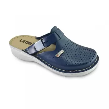 Saboti medicali, de dama, din piele, bleumarin, Leon V260-1